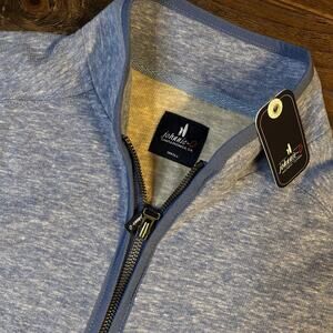 Johnnie O Men’s Gately Long Sleeve Half Zip Pullover Sweater Laguna Blue Small